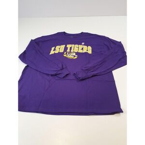 LSU Tigers Shirt Mens Large Purple Long Sleeve NCAA College Football Graphic